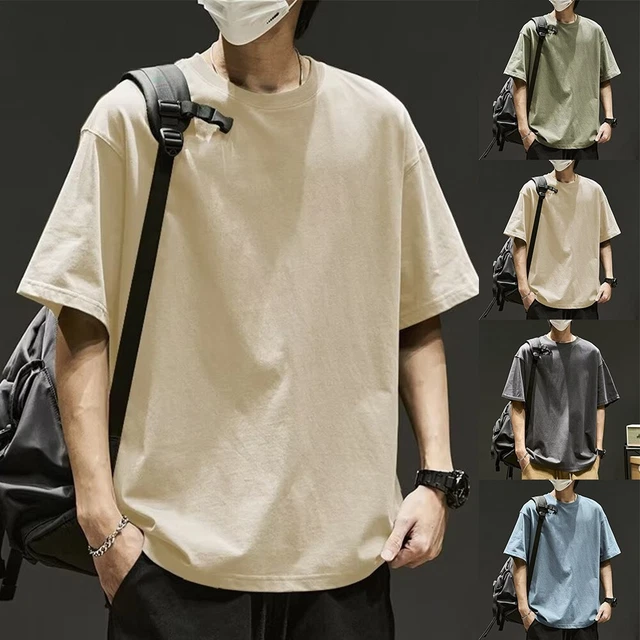 T-shirt uomo stile hip hop casual maniche corte collo Crew maglietta base