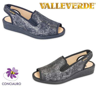 Valleverde SCARPE DONNA SANDALO VALLEVERDE STRASS COMODA STRAPPI VERA PELLE MADE IN ITALY 