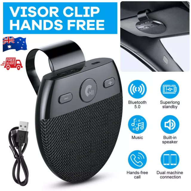 Wireless Bluetooth 5.0 Speakerphone Speaker Phone Visor Clip Hands Free Car Kit