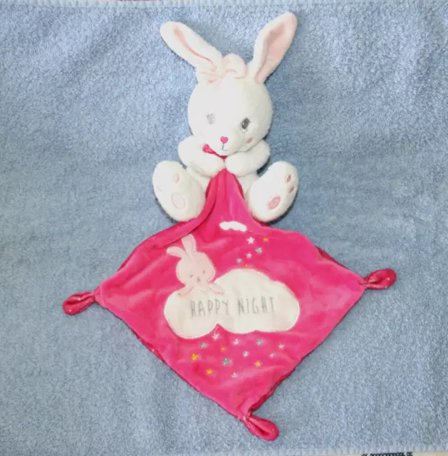 Simba Toys Doudou Lapin Blanc Mouchoir Rose Happy Night Etoiles Neuf