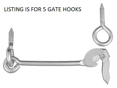 (5 PACK) National Hardware N122-671 Zinc Plated 6" Safety Gate Hook V2124