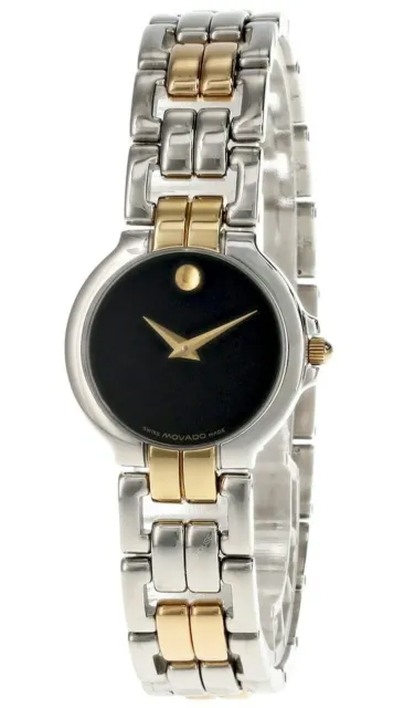 MOVADO Museum SS Black Dial Two-Tone Women's Watch 0604106 -Store Display