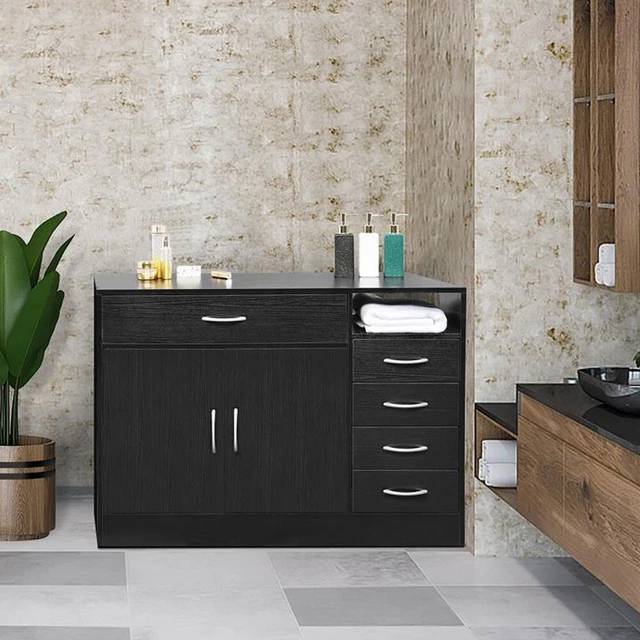 Beauty Salon Spa Equipment Hair Styling Barber Station Storage Cabinet Black Beauty Salon Spa Equipment Hair Styling Barber Station Storage Cabinet Black