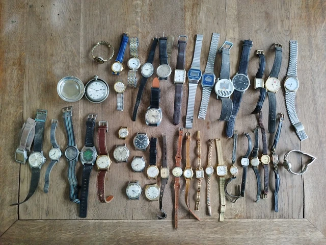 Lot De 5 Montres Mécaniques Vintage à Réparer - Pour Collectionneurs Ou Bricoleurs
