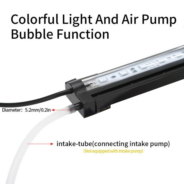 LED AQUARIUM LIGHTS Submersible Air Bubble RGB Light for Fish Tank ...