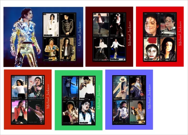 2009 Michael Jackson Music Singer 6 Souvenir Sheets Mnh Unperforated