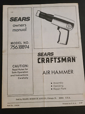 Sears Craftsman Air Hammer manual del propietario 756.18894