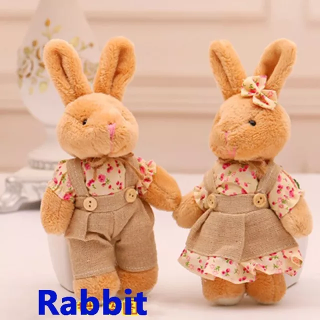 12pcs 6pair Small fluffy Rabbit Plush toys doll animals pendant  Day keychain