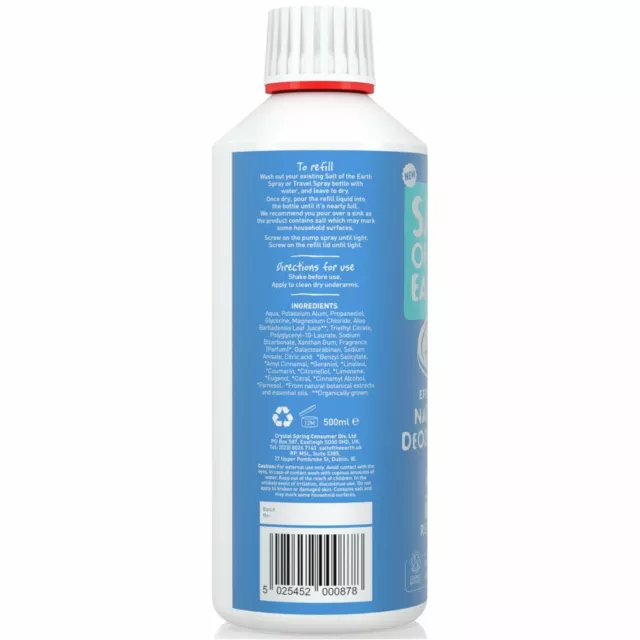 Sel De Terre Océan & Noix de Coco Naturel Déodorant Recharge 500ml - Végétalien 3