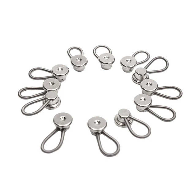 10 piezas extensiones elásticas botón extensor ajustable