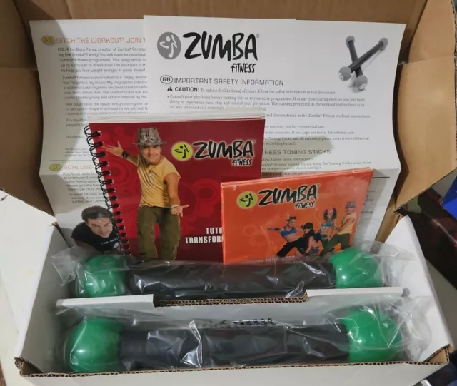 Zumba Fitness Toning Sticks with DVD Body Transformation Guide Workout Home new