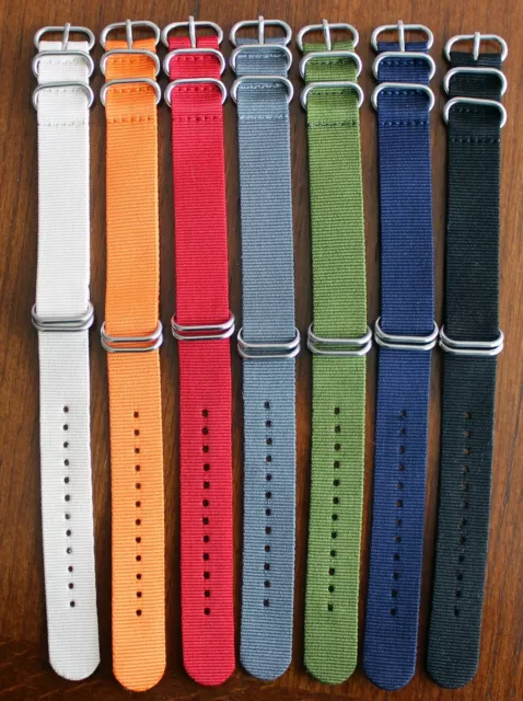 18 20 22 24mm Fashion Fabric Nylon Watch Band Sports Soft Zulu Strap Fr