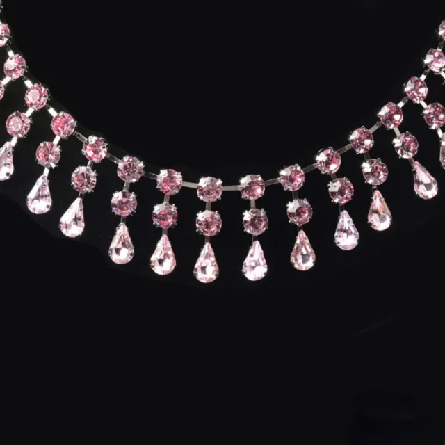 Crystal Rhinestone Faux Diamond Shiny Trims Tassel Chain Costume Accessory Shiny