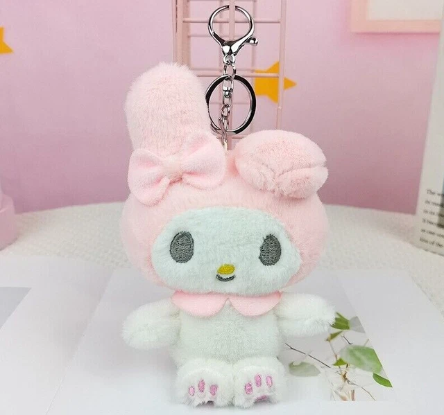 SANRIO KAWAII MY Melody Soft Fluffy Plush Mascot Cute Bag Purse Charm