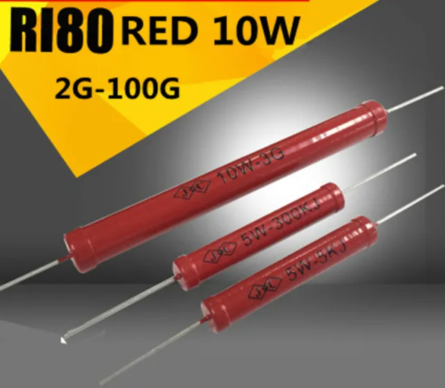 1pcs RI80 High Voltage Resistance 10W 2G 3G 5G 10G 20G 30G 50G 100G