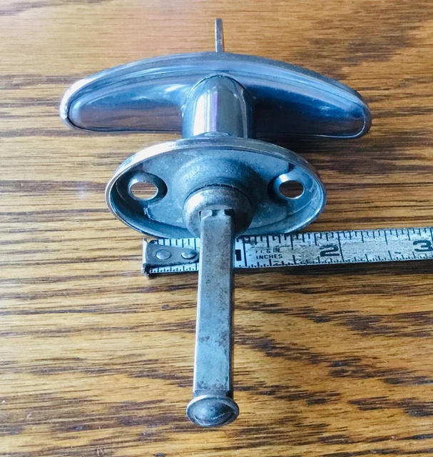 1930s Dodge Plymouth T~SHAPED TRUNK HANDLE w/KEY vtg exterior deck lid lock 3