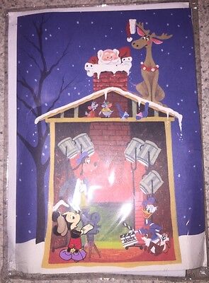 Disney Pin Christmas Card Seasons Greetings Mickey Mouse Santa Happy Holidays Le