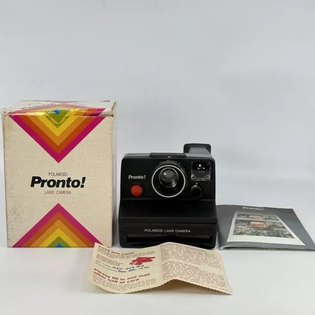 POLAROID PRONTO LAND CAMERA SONAR ONE STEP Auto Focus Vintage w/ Box+Manual