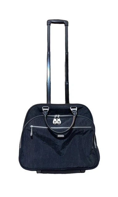 Baggalini Black Rolling Carry On Suitcase Duffel Luggage Weekender Travel Bag