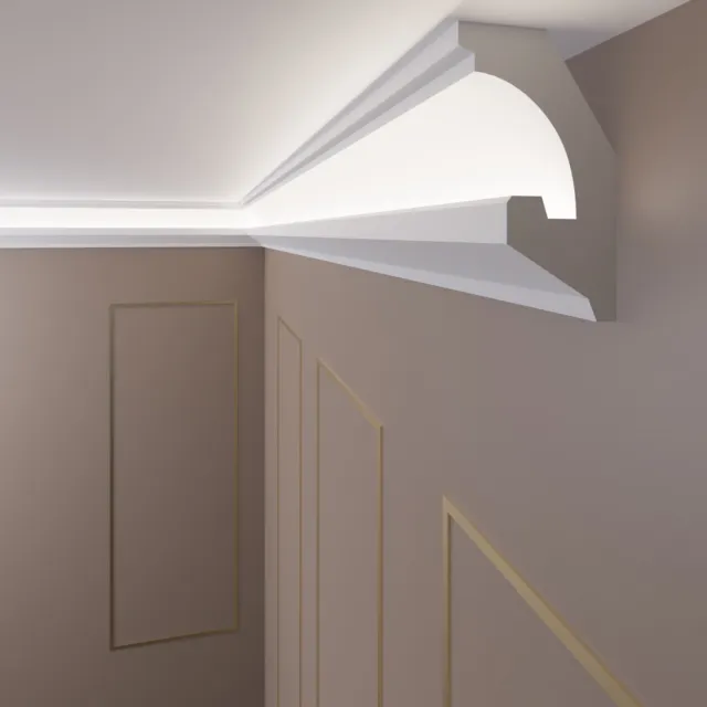 14 Metros + 4 Corners LED Moldura de Estuco para Iluminación Indirecta XPS OL-47