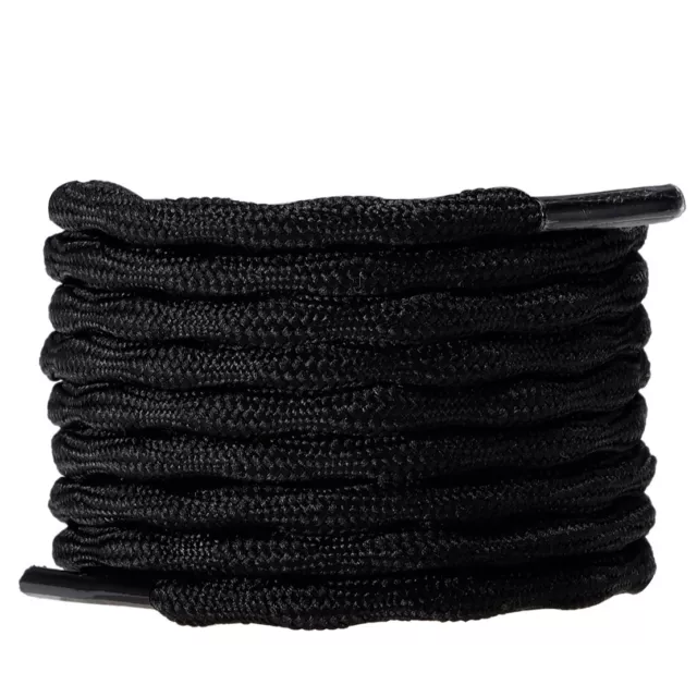 3 Pair Wave Black Hiking Work Boot Shoe Laces for 5 6 7 8 9 eyelets Stay Tied