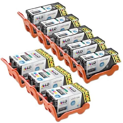 LD Comp HY Ink for Dell Series 24 Black & Color V515w Set of 8: 5 T109N 3 T110N