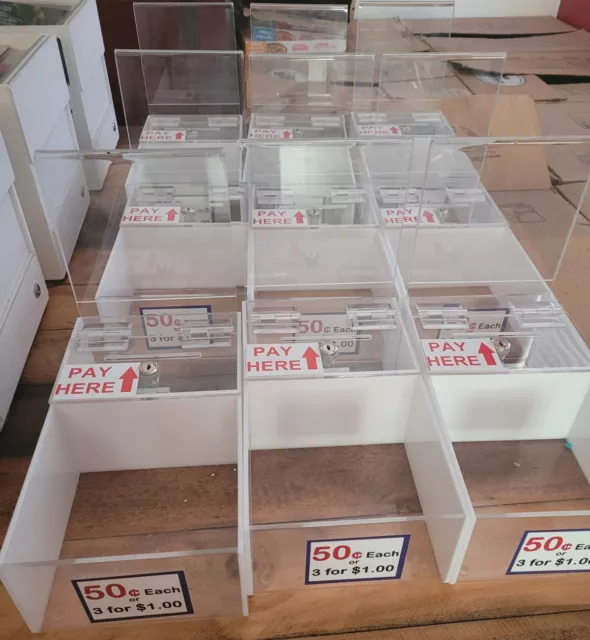 9 Locking Plastic Vending Route Honor Boxes Sells Candy Donation Charity 9 Locking Plastic Vending Route Honor Boxes Sells Candy Donation Charity