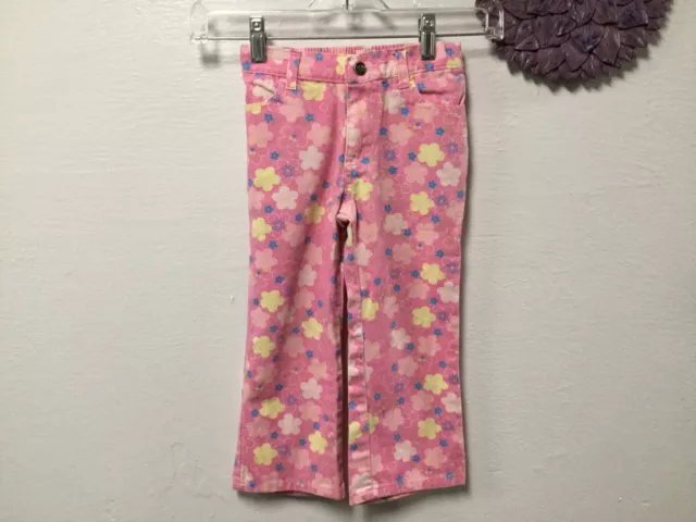 Nick Jr Dora Girls Pants Size 4 Pink Yellow Colorful Elastic Back of Waist 65