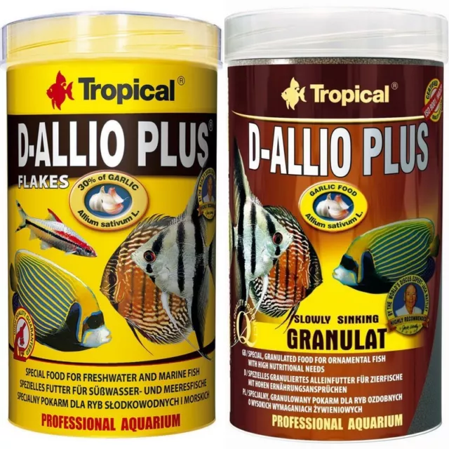 Tropical D-Allio Plus Flakes 1L + Gran 1L Disque Granulé Nourriture Poissons