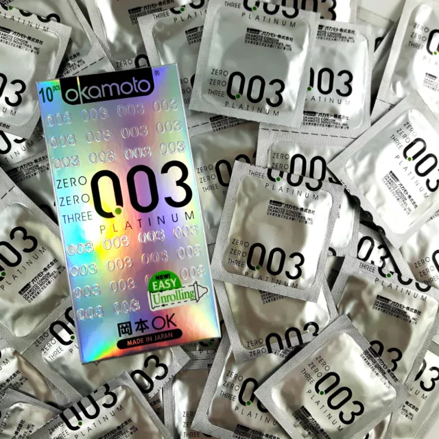 Okamoto 003 Platine Condoms Ultra Mince 0.03 Épaisseur 3 6 12 24 50 75 100 Pcs