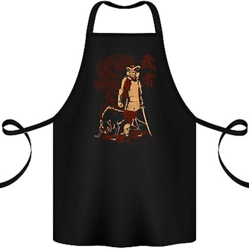 Dragon Warrior Wolf Dragon Samurai MMA Cotton Apron 100% Organic