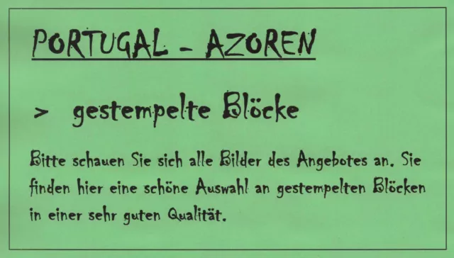 PORTUGAL-AZOREN Auswahl diverser gestempelter Blöcke - siehe alle Bilder