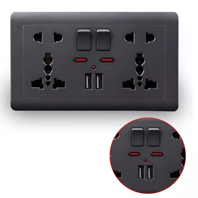 Presa USB USB UE Grigio Grey Embedded Pannello Wall Power Socket