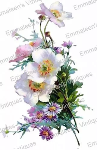 Vintage Image Shabby Victorian Flowers Floral Bouquet Waterslide Decals FL371