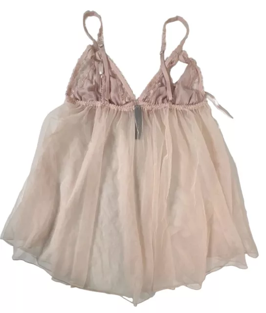 Victorias Secret Mini Slip Tank Top Large Lace Fairy Dainty Lingerie *flaw* Read