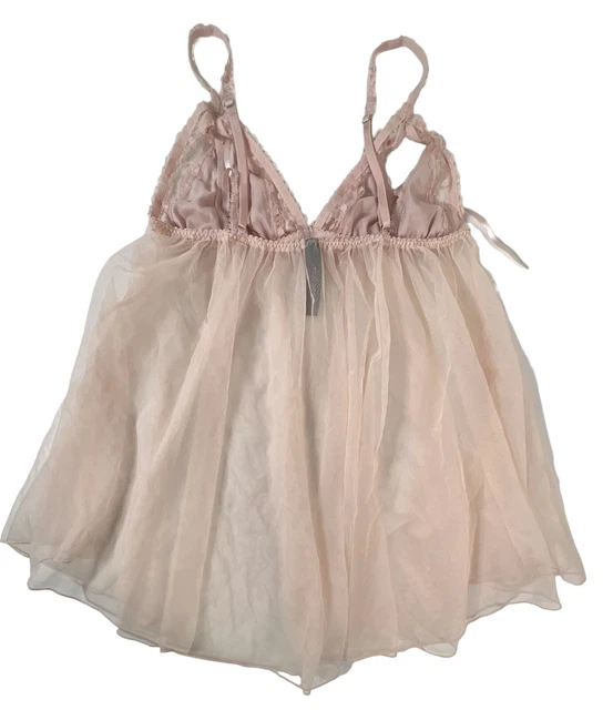 Victorias Secret Mini Slip Tank Top Large Lace Fairy Dainty Lingerie *flaw* Read