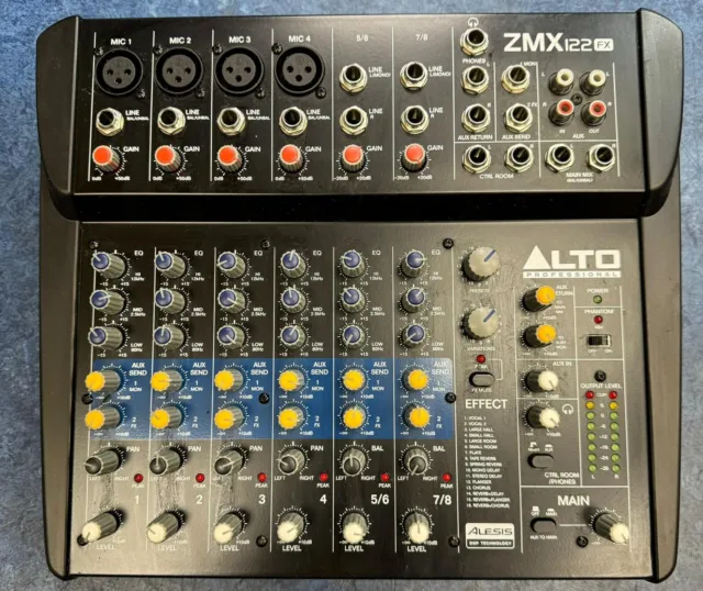 Alto Professional Zephyr Serie ZMX122FX 8-Kanal Mixer Effekte UNGETESTET