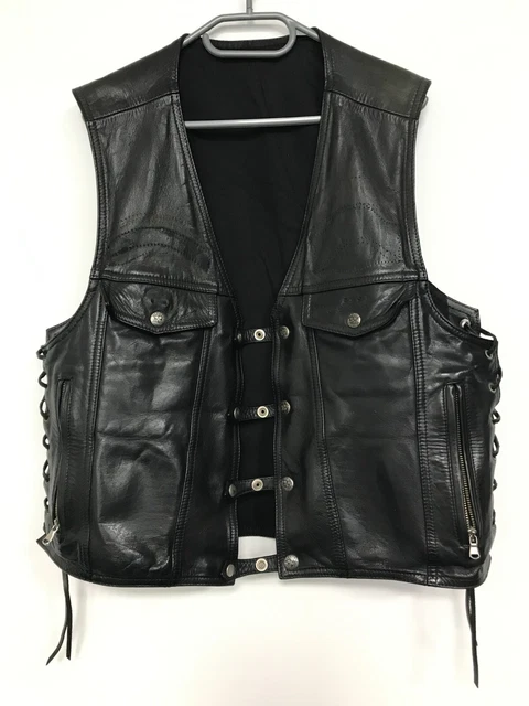 Gilet biker in pelle BITLIS taglia L 52 con prolunghe