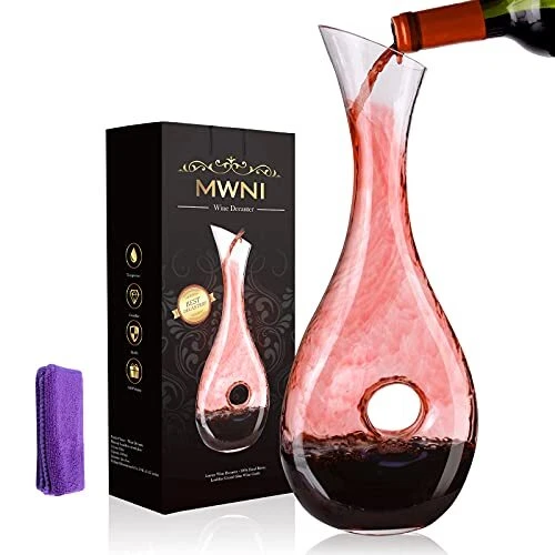 Decantadores y jarras de vino de -1,2 litros decantador de vino de cristal sin plomo
