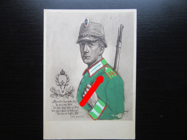 CDV Foto traditionskarte PK Mecklenburgisches Jäger-Bataillon Nr. 14 Mecklenburg