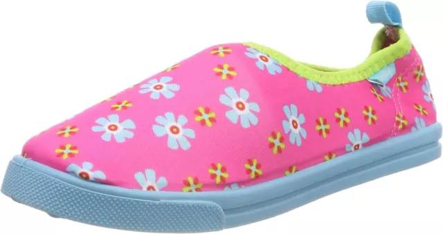 Playshoes Mädchen Badeschuhe Schwimmschuhe Aqua-Schuhe Blumen, Rosa, 24/25 EUR