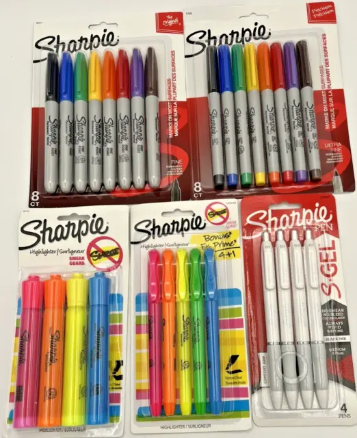 Sharpie Lot 29 NEW Sharpies Assorted Fine Ultra Highlighter S-Gel Colors