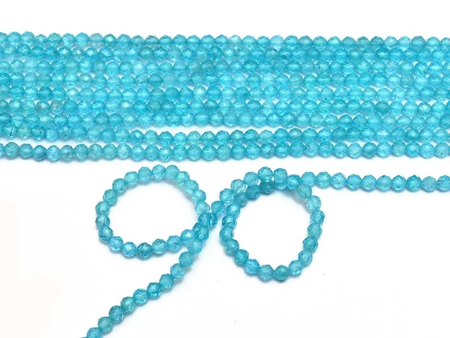 Naturel AAA Ciel Apatite Gemme Rondelle Facettes 2mm-3mm Perles 13 " 1 Fils