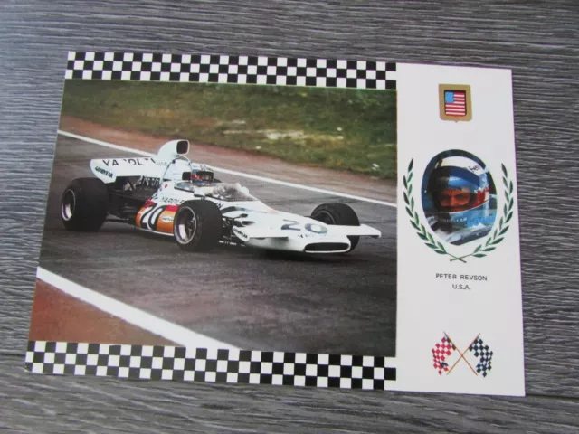 Peter REVSON Grand Prix F1 Formula One Postcard no 49 Serie Gran Prix Spain