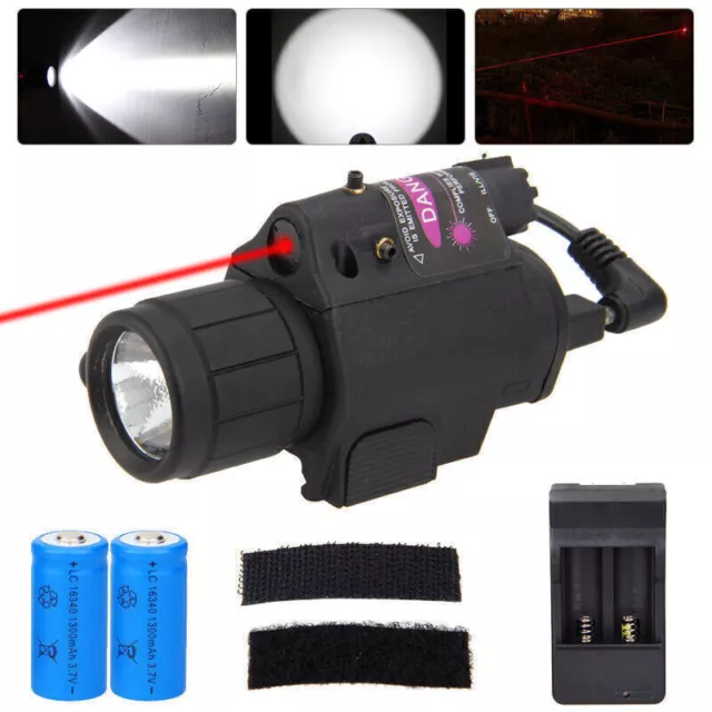 Tactical Red/Green Dot Laser Sight LED Flashlight Combo For Picatinny Rail 20mm