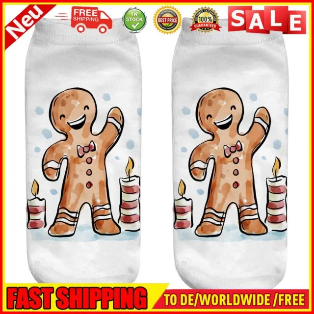 1 paio di calze natalizie cotone calze lavabili bambini regalo festival decorazione