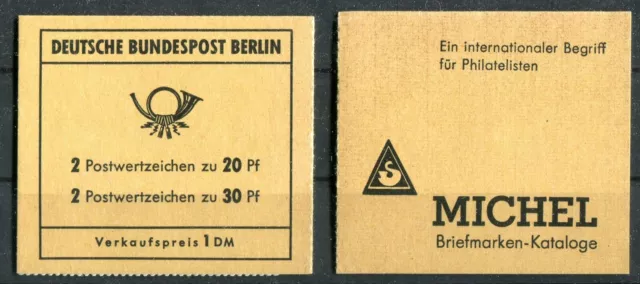 2 x Berlin MH 7a postfrisch Markenheftchen booklet Brandenburger Tor ungeöffnet