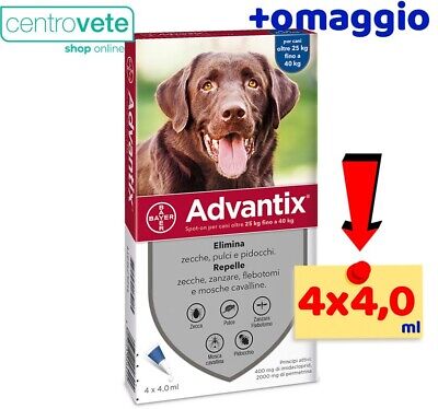 Bayer Advantix 25 / 40 Kg 4 Pipette - Antiparassitario per CANI di Taglia Grande 2