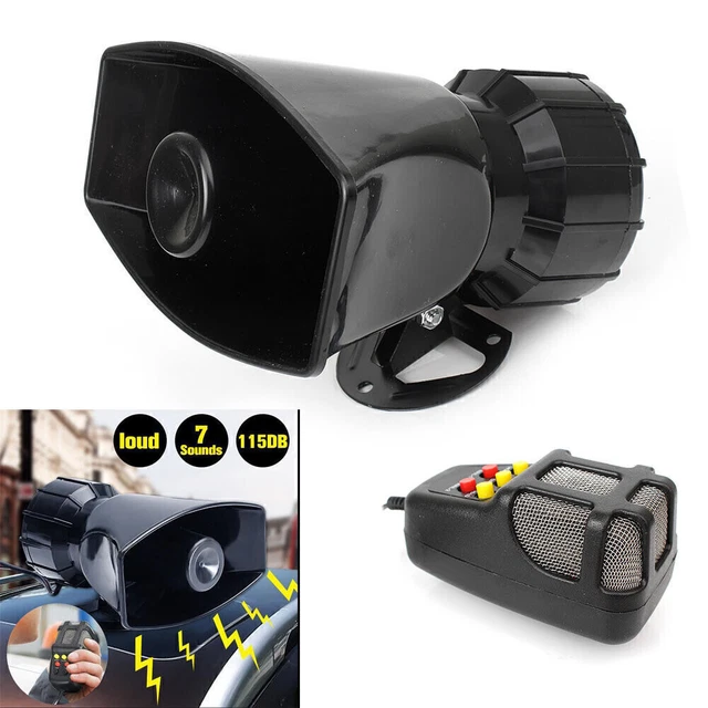 12V Loud Air Horn Fit Car Boat Van Truck 7 Sounds PA System+Mic 115db Accessorie