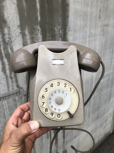 Telefono Vintage A Disco Fisso  Da Muro Italtel Sip Anni 60/70 Colore Beige